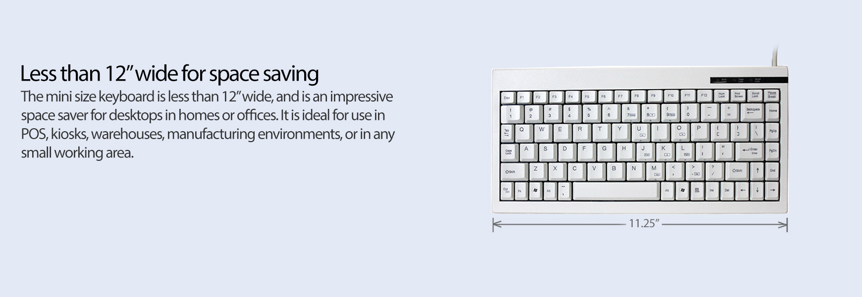 Adesso Mini Keyboard with Embedded Numeric Keypad ACK-595 Keyboard